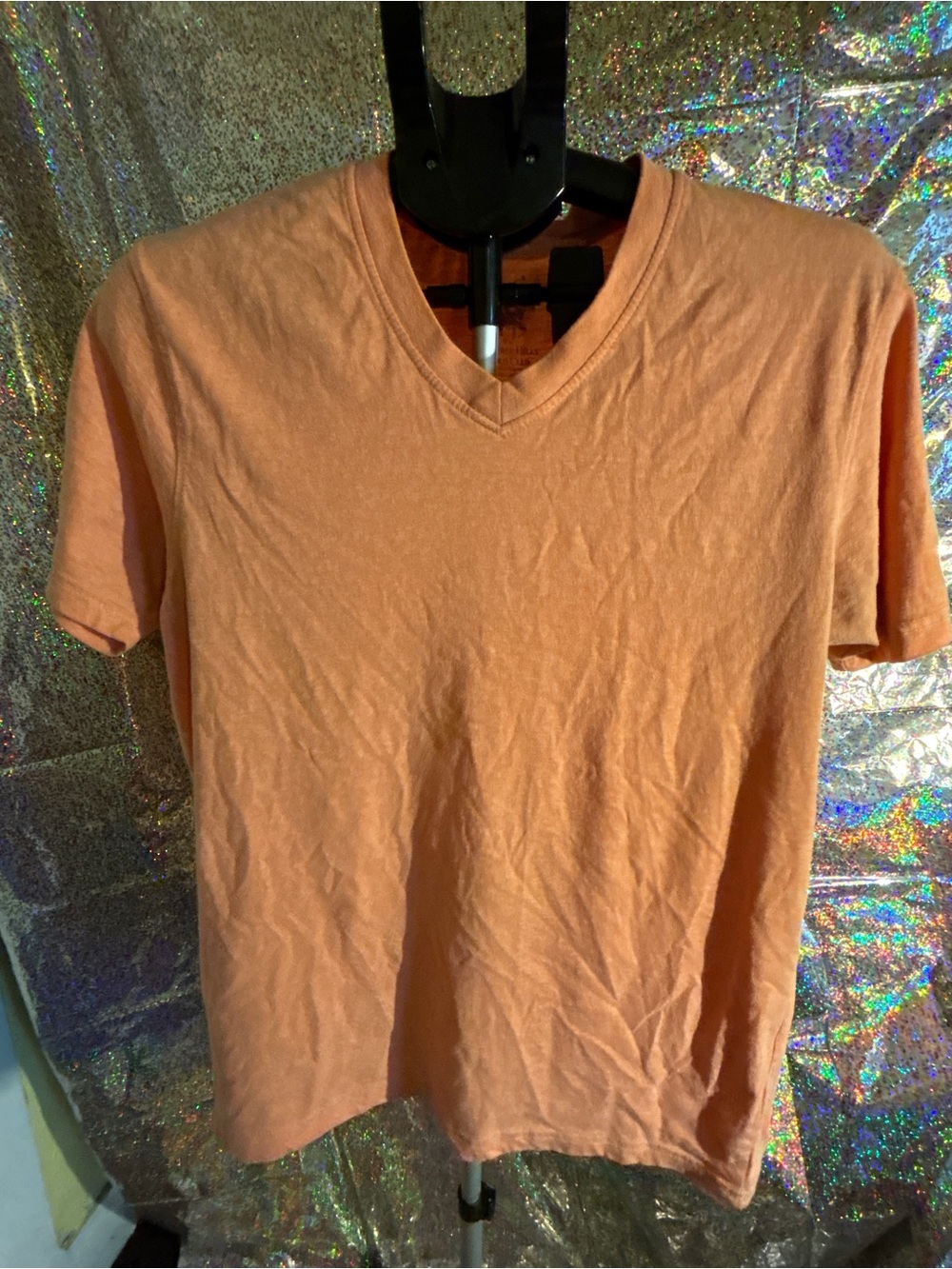 Beverly Hills Polo Club Men's V-Neck Tee in Peach-Orange